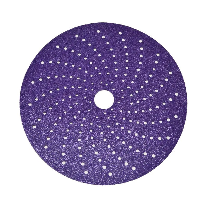 RC02D 150mm Multi-Holes Film Backing Purple Ceramic Sandpaper Disc
