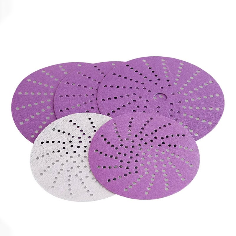 RC09D Cyclone Holes Purple Ceramic Sandpaper for for Auto Manufacturing and Refinishing